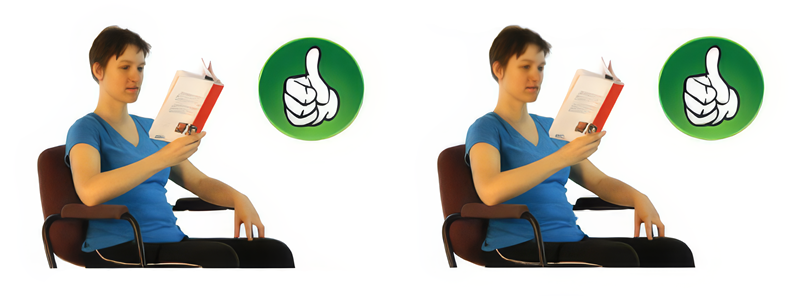 Good posture for reading