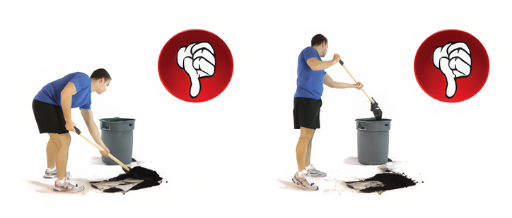 Posture to avoid while shoveling