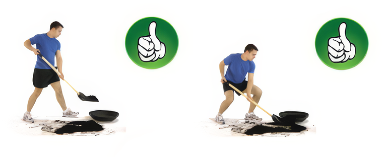 Proper posture while shoveling