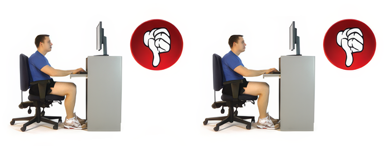 How not to sit at a workstation